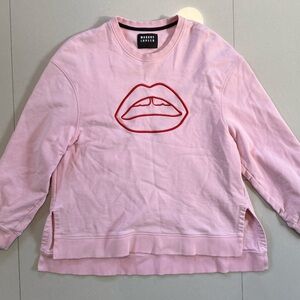 Pink Markus Lupfer sweater with Red Lips Design
